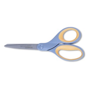 Westcott Titanium Bonded Scissors, 8" Long, 3.5" Cut Length, Gray/Yellow Straight Handle - 1 of 4
