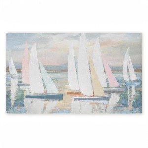 Stupell Industries Pastel Calm Sailboats Printed Outdoor Door Mat, design by Amber Sterling, 18"x30" - 1 of 4