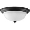 Progress Lighting Melon Collection 3-Light Flush Mount, Forged Black, Alabaster Glass Shade - 2 of 2