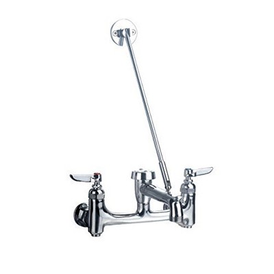 ALFI Heavy Duty wall mount service sink faucet with support bracket and lever handles