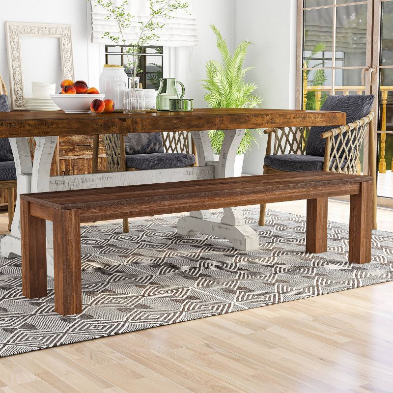 Hoverton Mango Wood Dining Bench Warm Natural Tone - HOMES: Inside + Out, 3 of 8