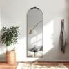 Grand Vintage Arch Mirror: 66.3x22.62", Carved Wood, Black, Right Angle, Full Length - 2 of 4