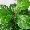 39 Inch Artificial Fiddle Leaf Fig Tree Fake Tropical Plant for Indoor Outdoor Office Porch Balcony - 2 of 2