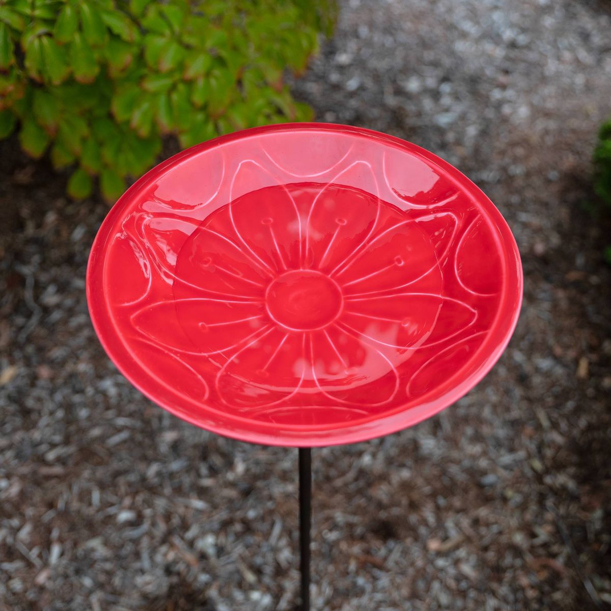 ACHLA Designs 39" Brass Petunia Lolly Bird Bath Pink - thumbnail 5