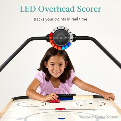 54-Inch Gray Air Hockey Table with LED Lights and Scoreboard