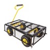 VYNXARIA Wagon Cart Garden cart trucks make it easier to transport firewood,black+yellow double fence utility cart - 4 of 4