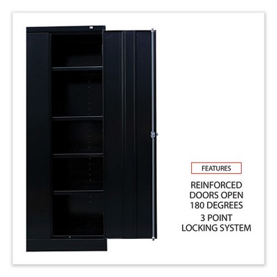 Black Industrial Steel Lockable Office Cabinet with Adjustable Shelving