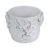 Planter Stoneware Ceramic Floral Design with Raised 3D Sculpted Flowers and Glossy Handcrafted Texture Detailing - 2 of 4
