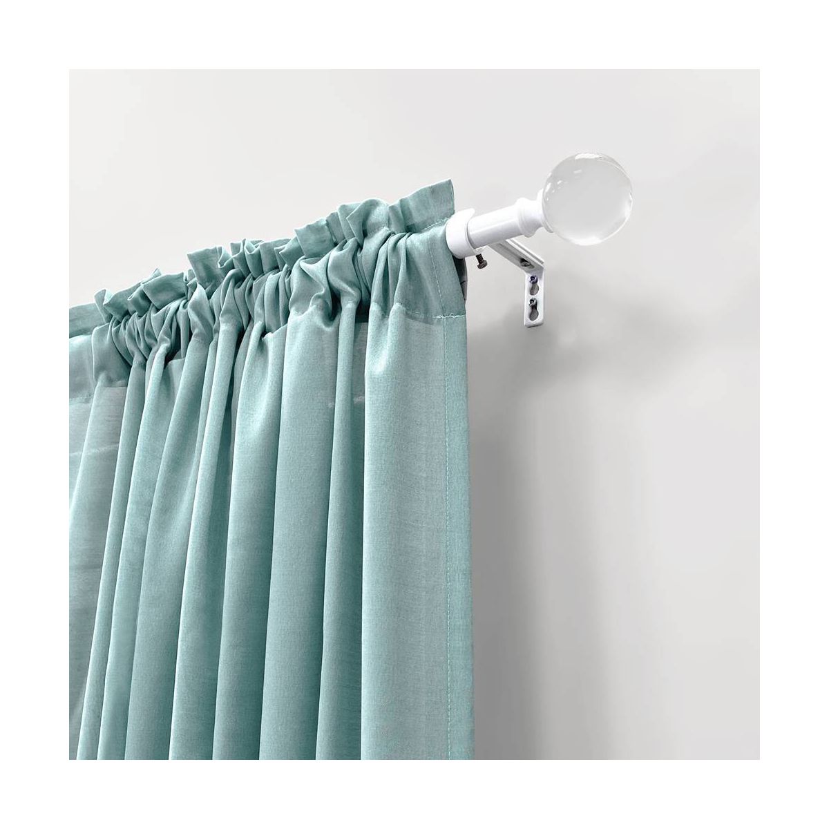 Decorative Drapery Curtain Rod with Acrylic Ball Finials White - Lumi Home Furnishings - thumbnail 2