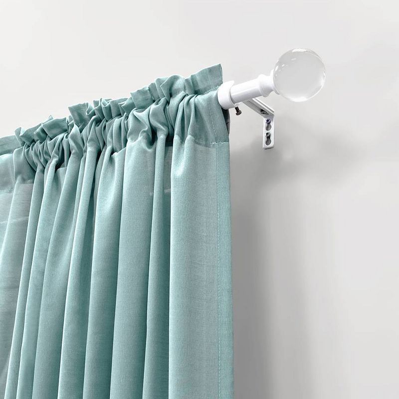 Decorative Drapery Curtain Rod with Acrylic Ball Finials White - Lumi Home Furnishings, 3 of 7