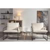 SKRAN 2 Chairs in 1 Box, Upholstered hanging armchair with metal frame,foam cushions and braid for living room,bedroom, Beige＋Black Armrest - 2 of 4