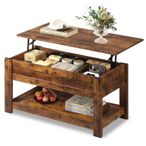 Coffee Table, 39" Lift Top Coffee Table with Hidden Compartment and Storage Shelf - 1 of 4