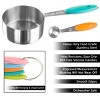 Hastings Home Stainless Steel Measuring Cups and Spoons for Baking and Cooking - Assorted Sizes and Silicone Handle Colors, Set of 10 - 3 of 4