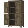 HOMCOM Bathroom Floor Cabinet, Farmhouse Bathroom Cabinet with Barn Doors, Bathroom Storage Cabinet with Adjustable Shelf - 4 of 4