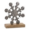Melrose Metal Snowflake on Wood Base (Set of 6) - 2 of 3