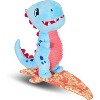 Bow Wow Fantasy Creature Plush Dog Toy – Squeaky & Crinkle Dino or Dragon – Toss, Fetch & Play – Soft & Durable – Colors May Vary - 3 of 4