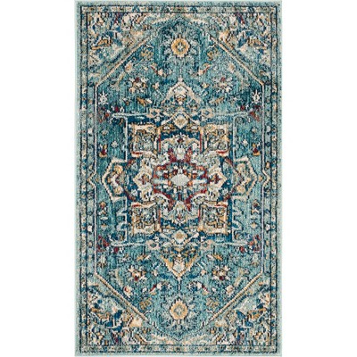 3'x5' Medallion Loomed Accent Rug Blue/Navy - Safavieh