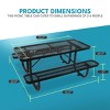 TiramisuBest 6 ft. Rectangular Outdoor Steel Picnic Table with umbrella pole in Green - 3 of 4