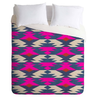 Pink Holli Zollinger Diamond Kilim Duvet Cover Set (King) - Deny Designs