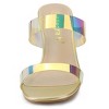 Allegra K Women's Colorful Straps Clear Chunky High Heels Slides Sandals - 3 of 4