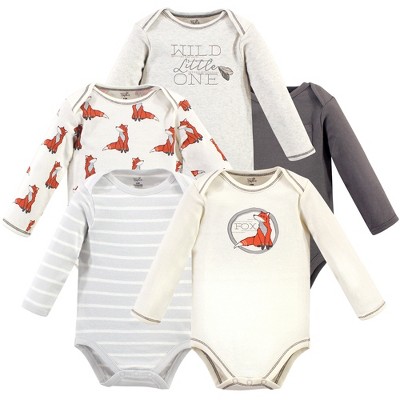 Touched By Nature Baby Boy Organic Cotton Long-sleeve Bodysuits 5pk ...