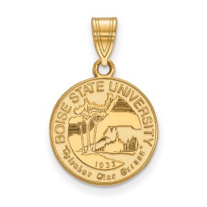 Black Bow Jewelry 14k Yellow Gold Plated Sterling Silver Boise State Broncos NCAA Medium Pendant - 1 of 3
