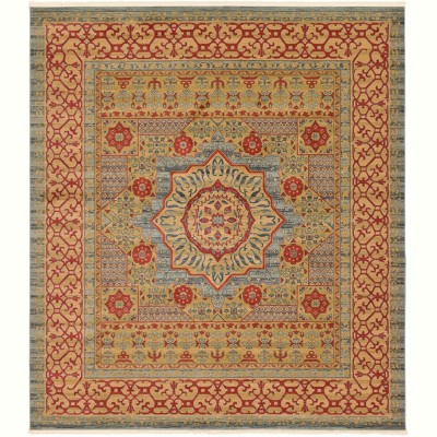 Unique Loom Palace Saray Border Indoor Woven Fringe Area Rug