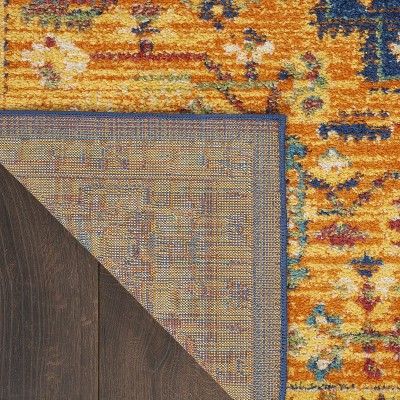 Bohemian Bliss Orange Medallion 8' x 10' Easy-Care Area Rug