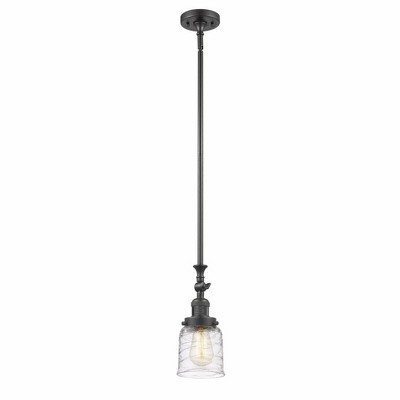 Bell - 1 Light Stem Hung Tiltable Mini Pendant In Industrial Style-14 Inches Tall and 5 Inches Wide