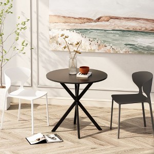 Avatar 31.5'' Modern Cross Leg Round Dining Table,Occasional Table,Two Piece Removable Top, Matte Finish Iron Legs-The Pop Home - 1 of 4