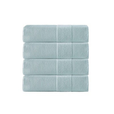 4pc Ria Turkish Cotton Bath Towel Set Aqua - Enchante Home