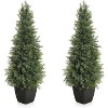 2 Pack Artificial Cedar Topiary Trees, 3ft/ 4ft/ 5ft UV Protection Bushes, Maintenance Free Cedar Plants for Front Door Decor, Outdoor& Indoor Decor - 4 of 4