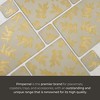 Sara Miller Etched Leaves Coasters - Set of 6 Light Grey Cork Backed Drink Mats with Gold Foil Details - Heat Resistant Wipe Clean Tabletop Protectors - 4 of 4