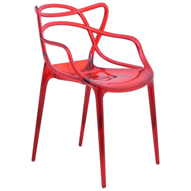 LeisureMod Milan Modern Plastic Dining Chair with Wire Design, 1 of 8