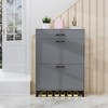 KWPZQEB Shoe Storage Cabinet, Wooden Shoe Cabinet Storage with 2 Flip Drawers, Hidden Shoe Cabinet, Freestanding Shoe Rack for Entryway - 3 of 4