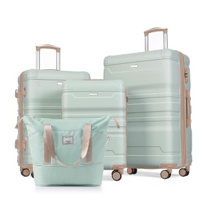 Luggage Sets 4 Piece, Suitcases with Travel Bag, Hard Case Luggage with Spinner Wheels, Carry On Luggage Set (20/24/28 Inch) - 1 of 4