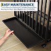 39" Rolling Dog Crate Furniture with Removable Tray, Heavy Duty Wooden Pet Kennel on Wheels, Indoor Decorative End Table for Small to Large Dogs - 3 of 4