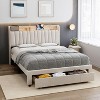 Bed Frame with Drawer, Upholstered Platform Bed Frame with Storage Headboard and Charging Station, Mattress Foundation with Wooden Slats Suppor - 4 of 4