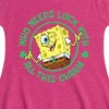 Girls' - SpongeBob Squarepants - Who Needs Luck With This Charm Fit & Flair Cap Sleeve Graphic Dress - 2 of 4