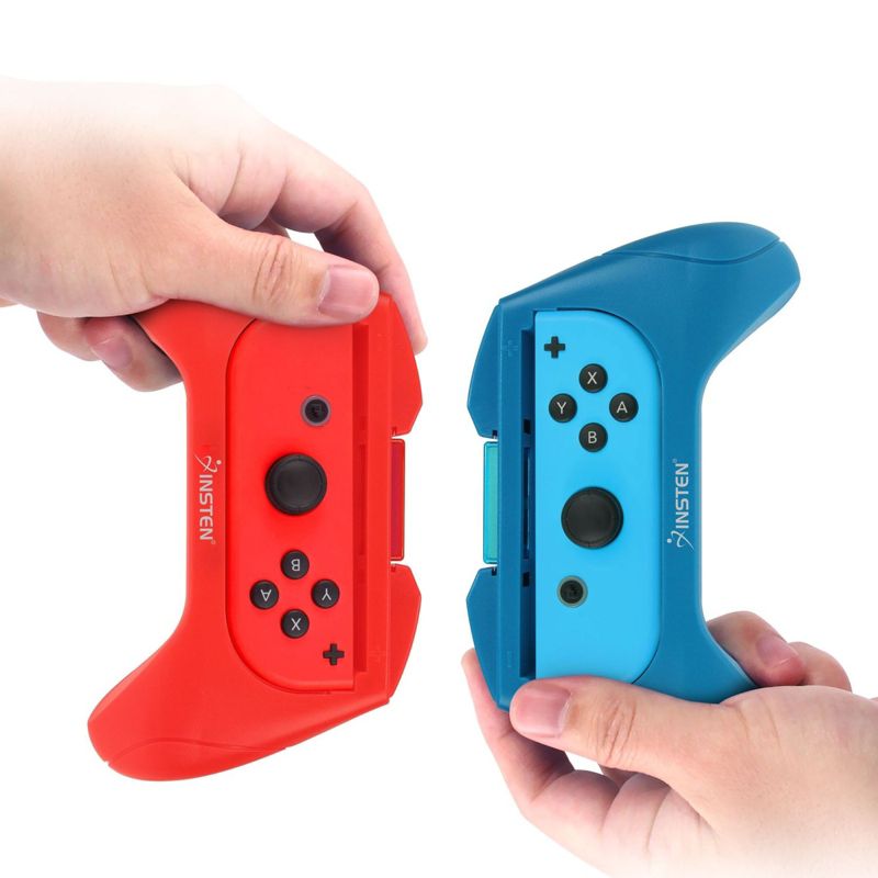 Insten 2 Pack Controller Grips for Nintendo Switch Joy Con Controllers & OLED Model (Red/Blue), 3 of 10