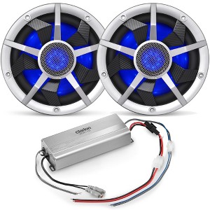 Clarion Marine Subwoofer Amplifier Bundle - Two 10" CM2513WL LED Sub Woofers and XC2110 Amplifier - 1 of 4