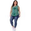 Agnes Orinda Women's Plus Size Sleeveless Boho Print V Neck Tank Tops - 3 of 4