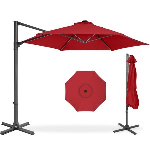 Best Choice Products 10ft 360° Rotating Cantilever Easy Auto Open Patio Umbrella w/ Solar LED Lights - 1 of 4