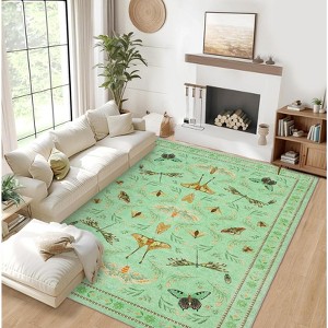 Washable Insect Runner Rug for Bedroom Kitchen Non Slip Rugs Whimsical Fantasy Boho Indoor Ultra Soft Rugs - 1 of 4
