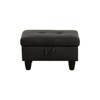 DOMETOUR Modern Faux Leather Ottoman Upholstered Accent Bench for Living Room, Bedroom & Entryway Black - 2 of 4
