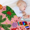 DSANE Christmas Snowmen Presents On Pink Christmas Throw Blanket Soft Fleece Christmas Blanket Cozy Flannel Throw for Couch Bed - 4 of 4