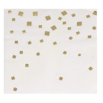  Juvale 50 Pack of Gold Foil Confetti Squares Disposable Paper Cocktail Napkins (5 x 5 Inches) 