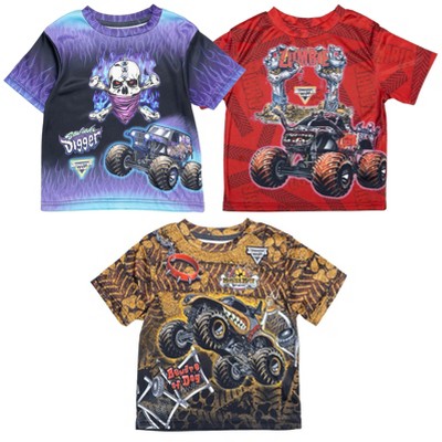 Monster Jam Zombie Son-uva Digger Mutt Toddler Boys 3 Pack Graphic