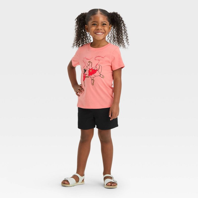 Toddler Girls' 'Dino' Short Sleeve T-Shirt - Cat & Jack™ Light Clay Pink, 4 of 5