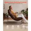 VEVOR Accent Chair, Modern PU Leather Armchair, Cozy Upholstered Chair, with Soft Foam Cushioning, Sturdy Metal Frame, and Detachable Cushion, Brown - 3 of 4